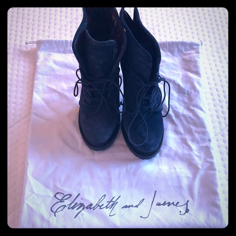 Elizabeth and James | E-Base Navy Suede Booties